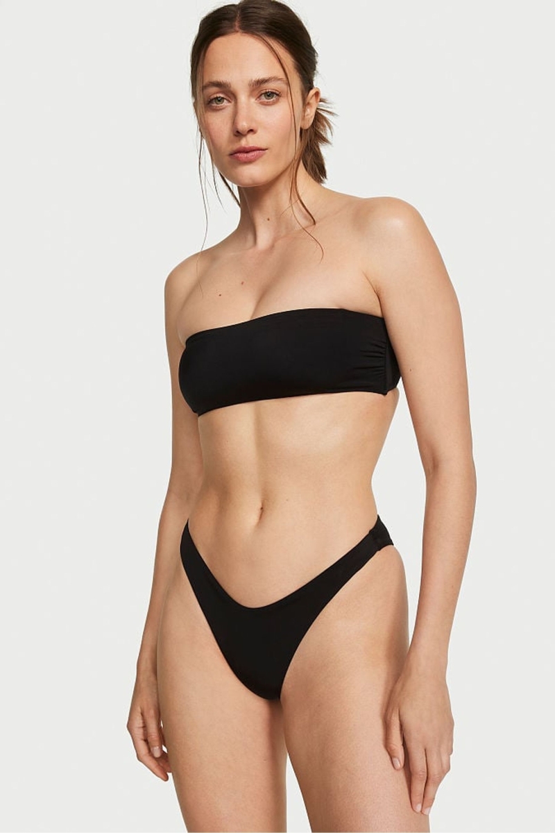 Victoria\'s Secret Bandeau Swim Bikiny Top Čierne | SK-7301ZIX