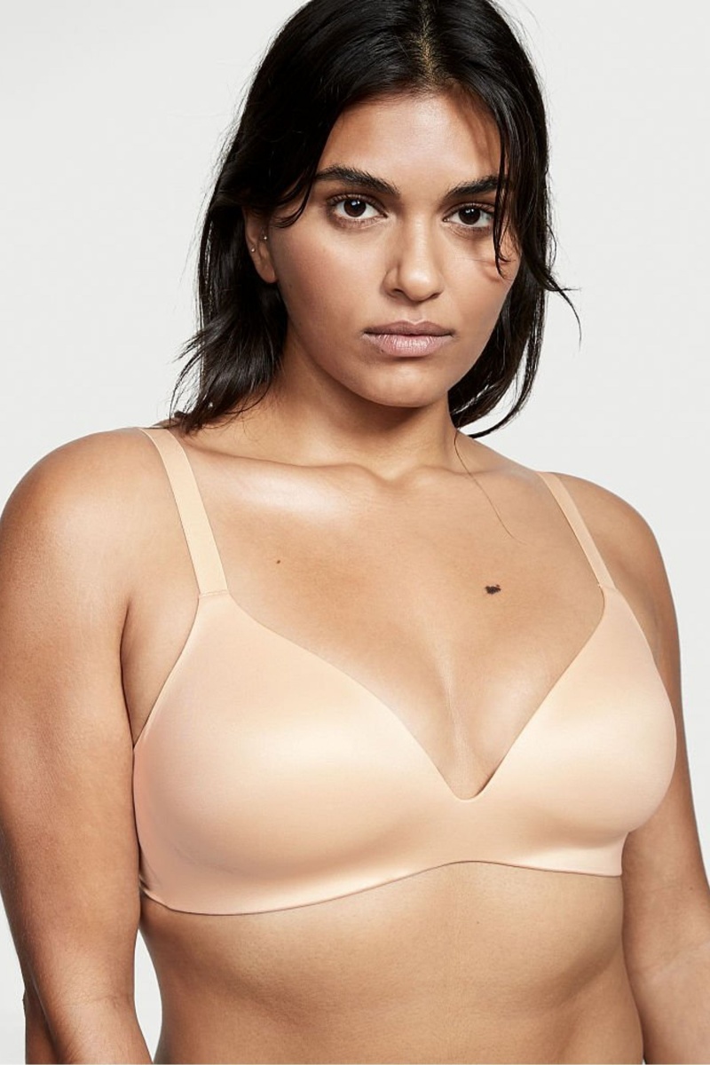 Victoria\'s Secret Bare Smooth Lightly Podsite Plunge Non Wired Bra Champagne Nude | SK-1597JLC