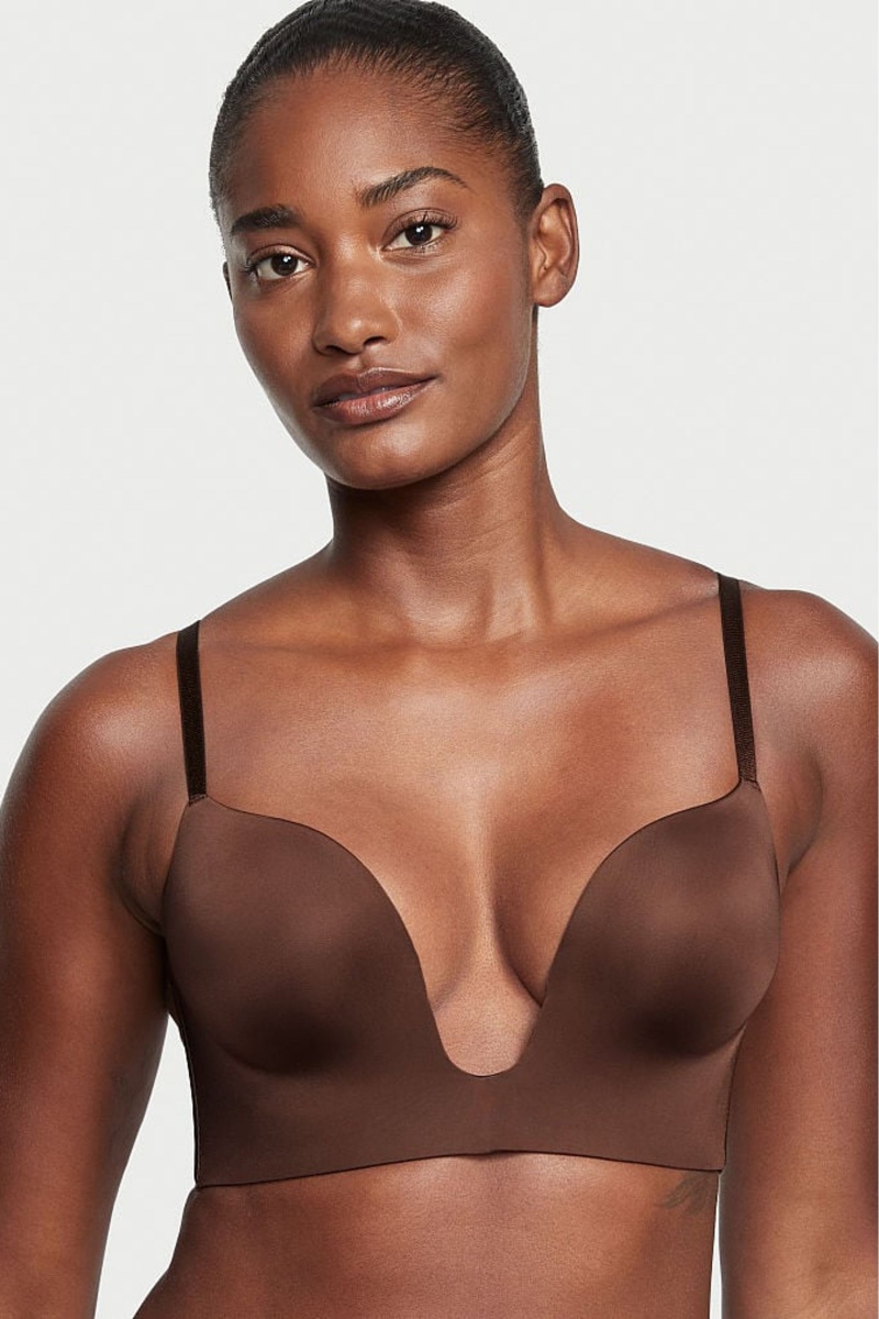 Victoria\'s Secret Bare Smooth Plunge Low Back Bra Hnede | SK-4509QNH