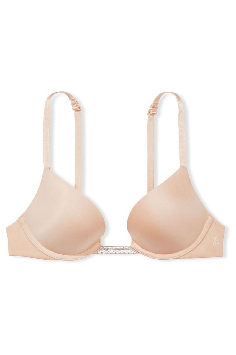 Victoria's Secret Bare Smooth Plunge Shine Multiway Bra Marzipan Nude | SK-7286INZ