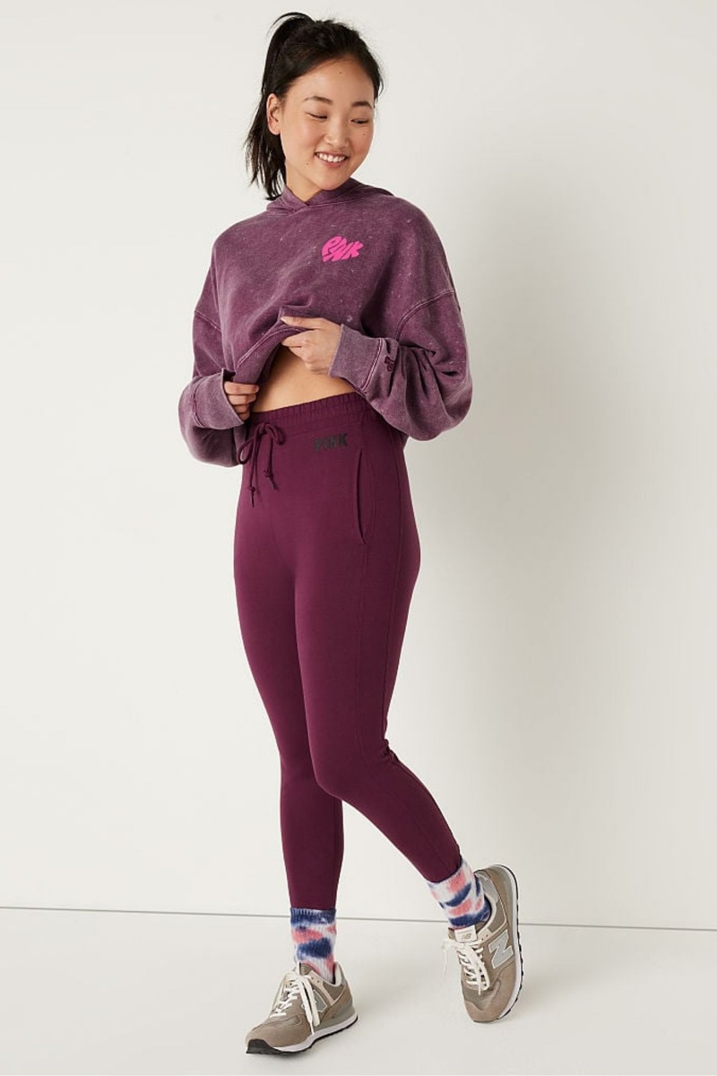 Victoria's Secret Bavlnene High Pásom Joggers Bordove Červené | SK-7406WOC