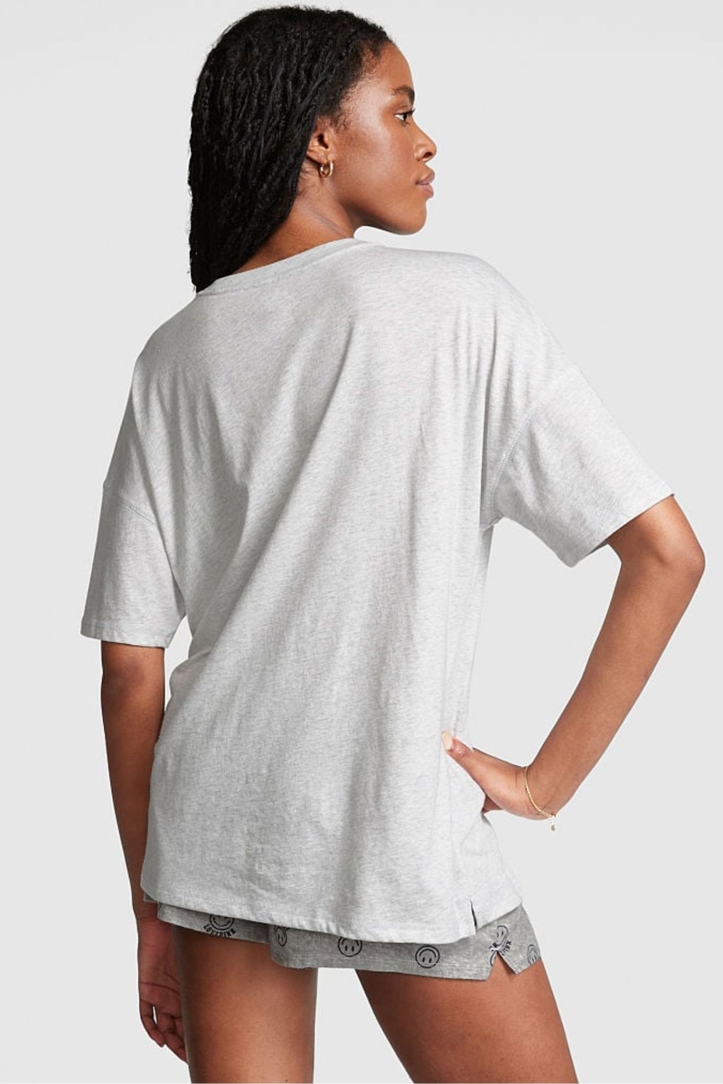 Victoria's Secret Bavlnene Oversized Sleep Shirt Siva | SK-2048UGE