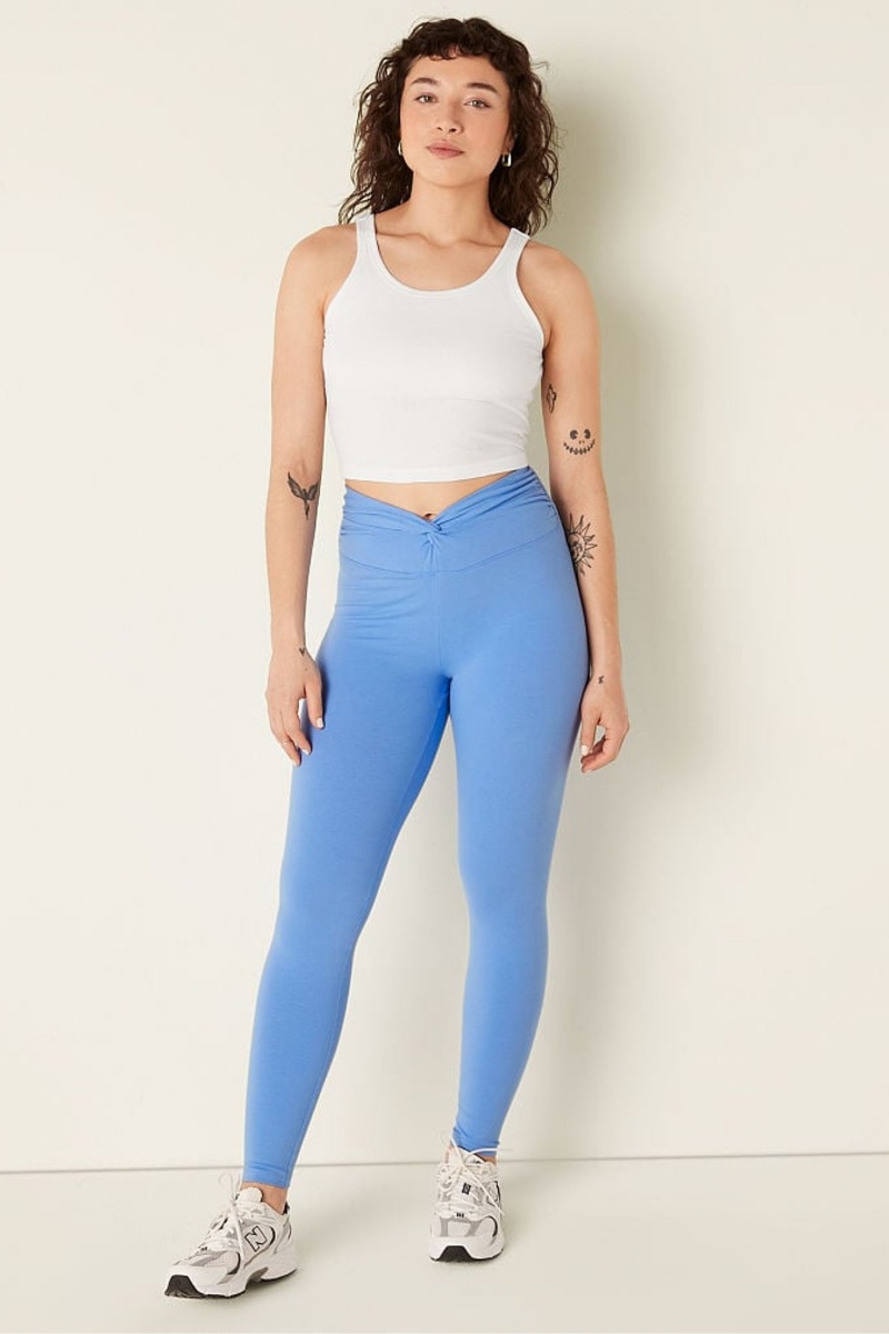 Victoria's Secret Bavlnene Twist Pásom Full Length Leggings Modre | SK-7586UTM