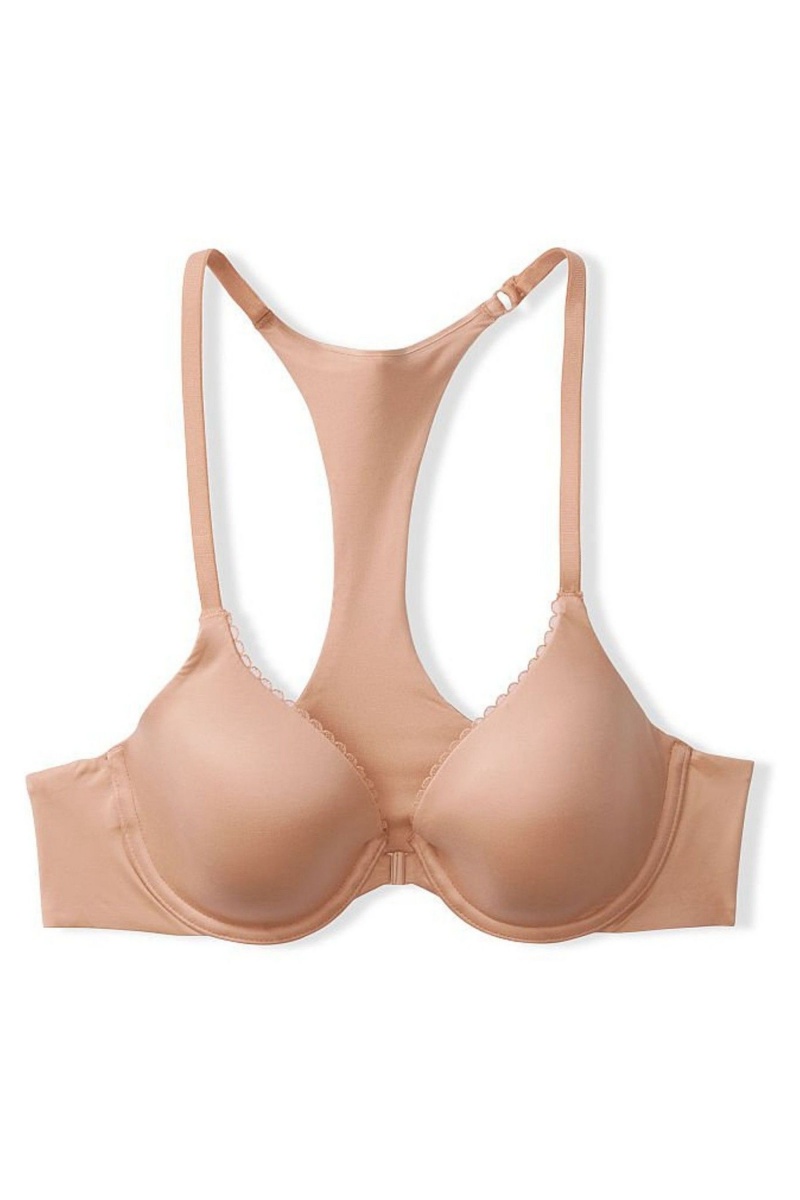 Victoria's Secret Body by Victoria Cipkovane Trim Front Zapinanie Lightly Podsite Full Cup Bra Toasted Sugar Nude | SK-1645GFD