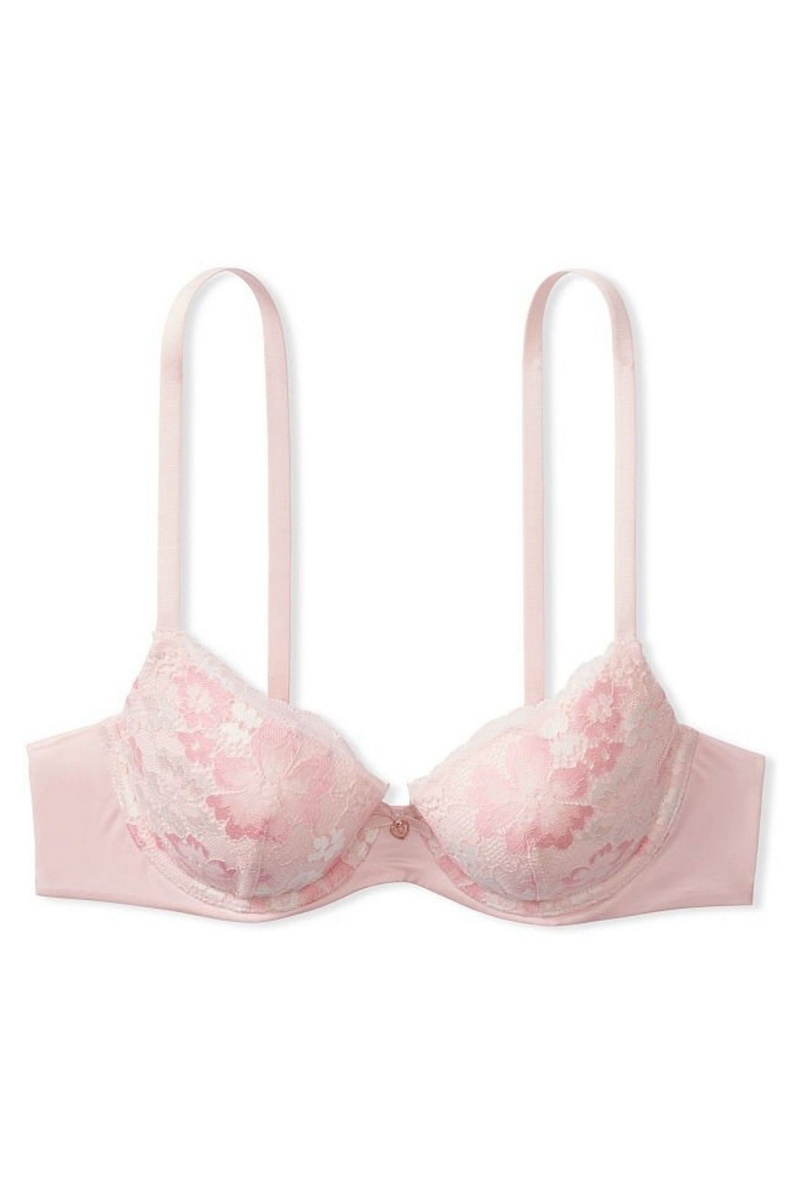 Victoria's Secret Body by Victoria Front Zapinanie Cipkovane Trim Lightly Podsite Demi Bra Čierne | SK-6975SUX