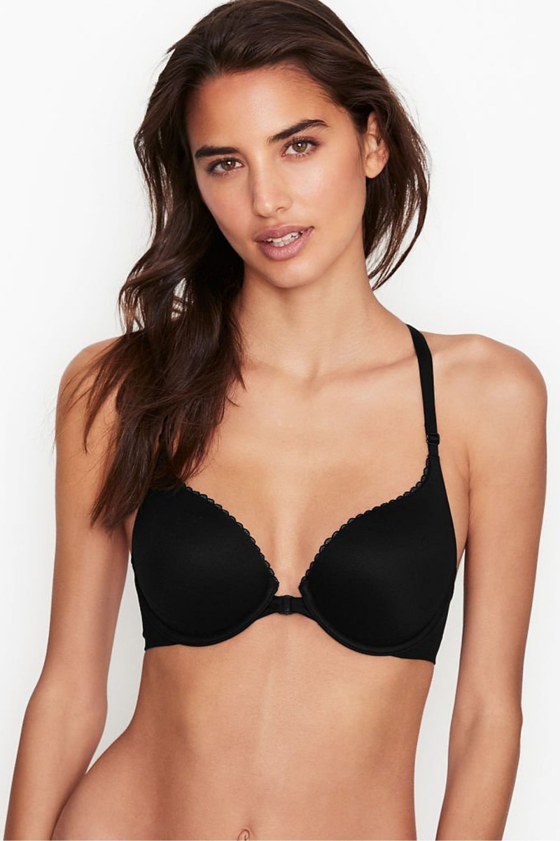 Victoria\'s Secret Body by Victoria Smooth Front Zapinanie Full Cup Push Up Bra Čierne | SK-4650AGF