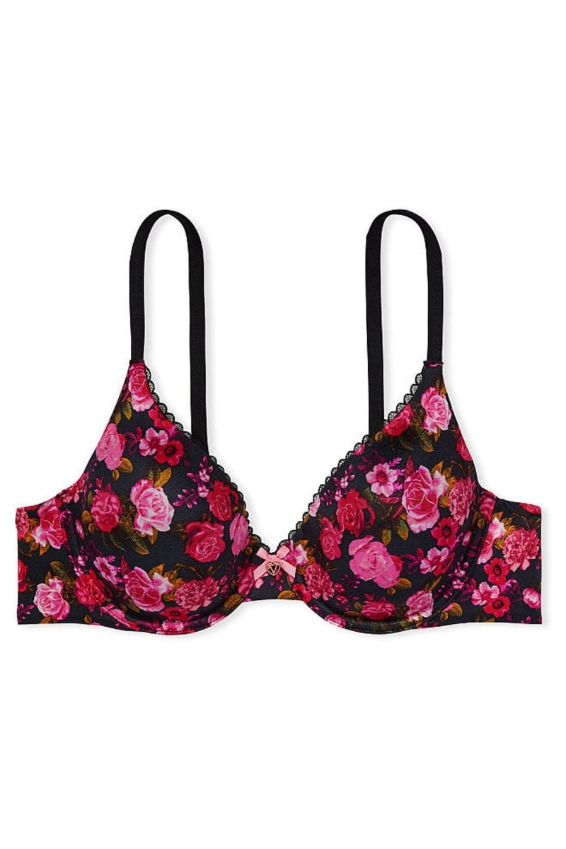 Victoria's Secret Body by Victoria Smooth Full Cup Push Up Bra Čierne Ruzove | SK-4807PCW