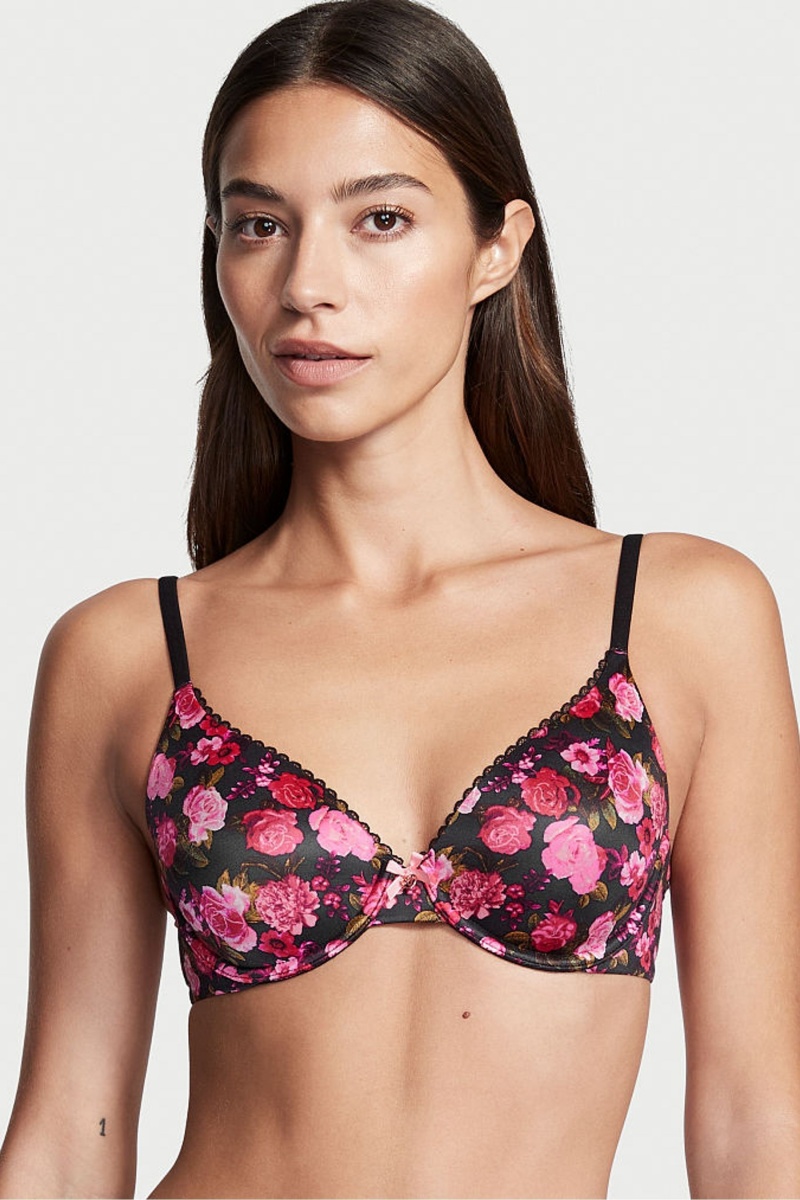 Victoria\'s Secret Body by Victoria Smooth Full Cup Push Up Bra Čierne Ruzove | SK-4807PCW