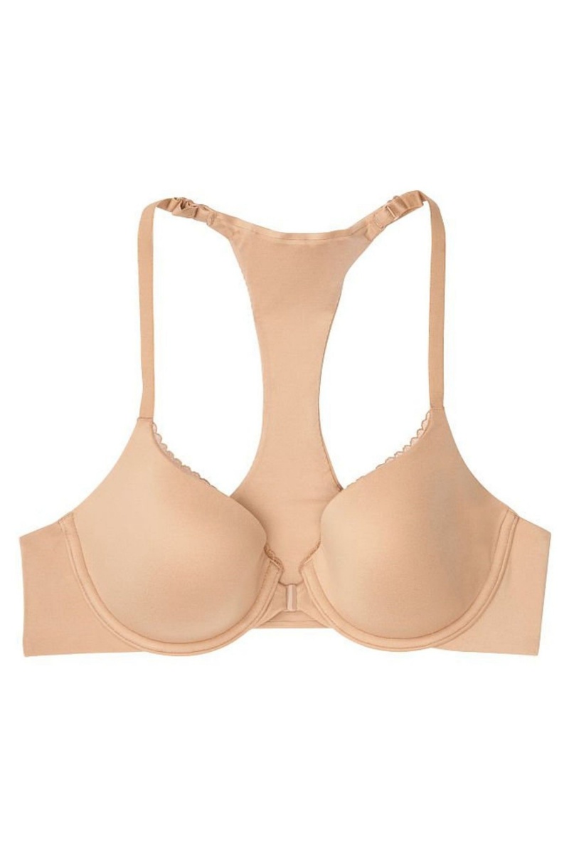 Victoria's Secret Body by Victoria Smooth Front Zapinanie Lightly Podsite Demi Bra Toasted Sugar Nude | SK-5378ANC