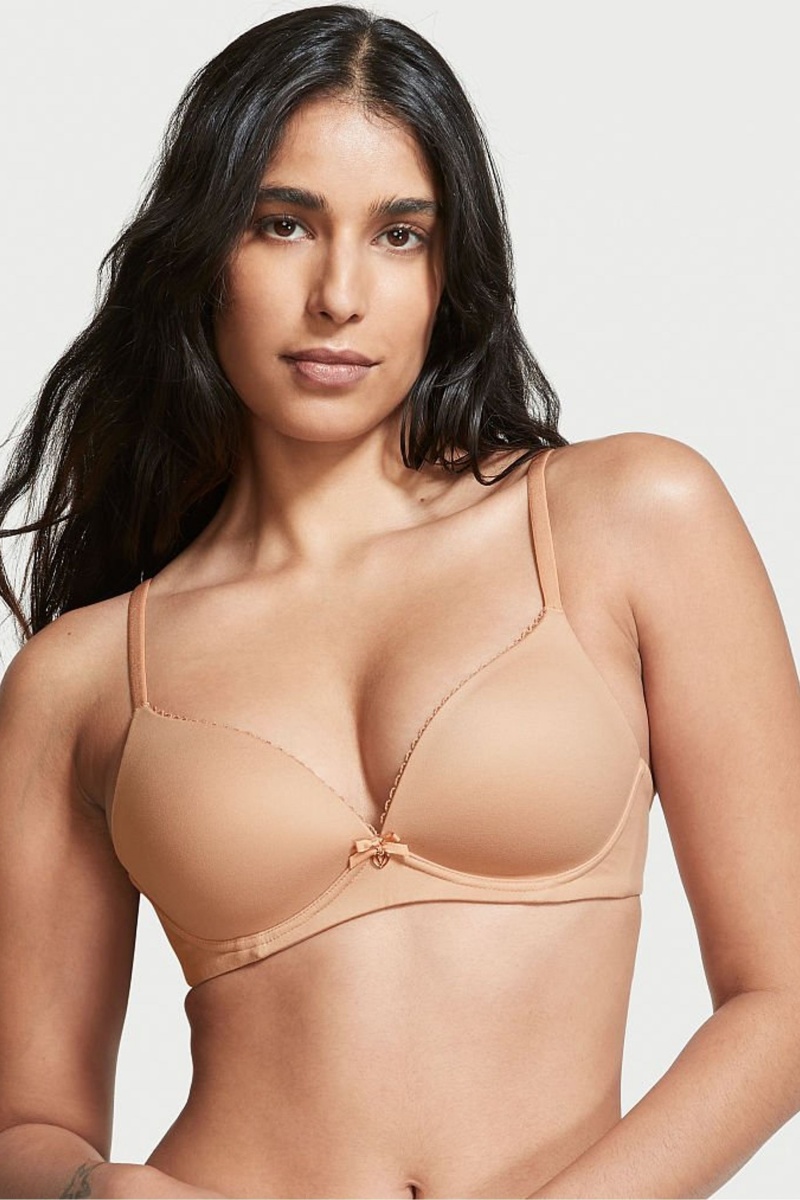 Victoria\'s Secret Body by Victoria Smooth Lightly Podsite Non Wired Bra Toasted Sugar Nude | SK-8370BTF