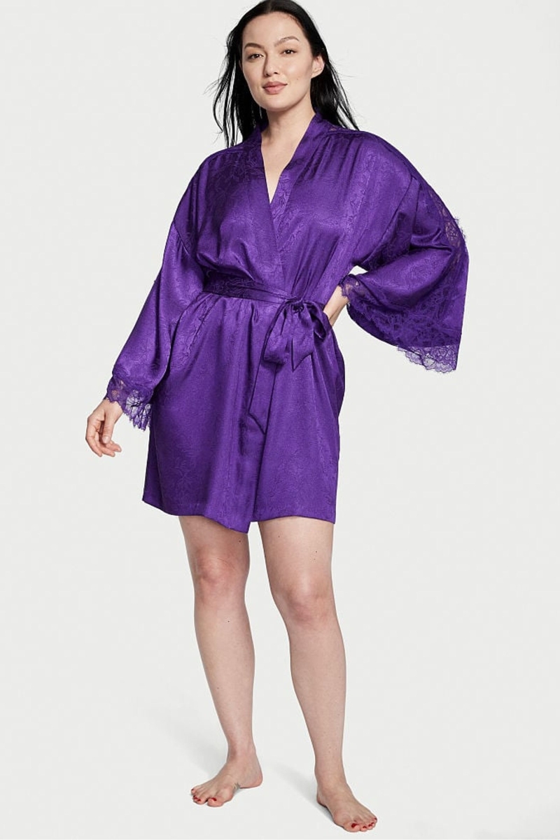 Victoria\'s Secret Cipkovane Inset Robe Nachový | SK-7849JHQ