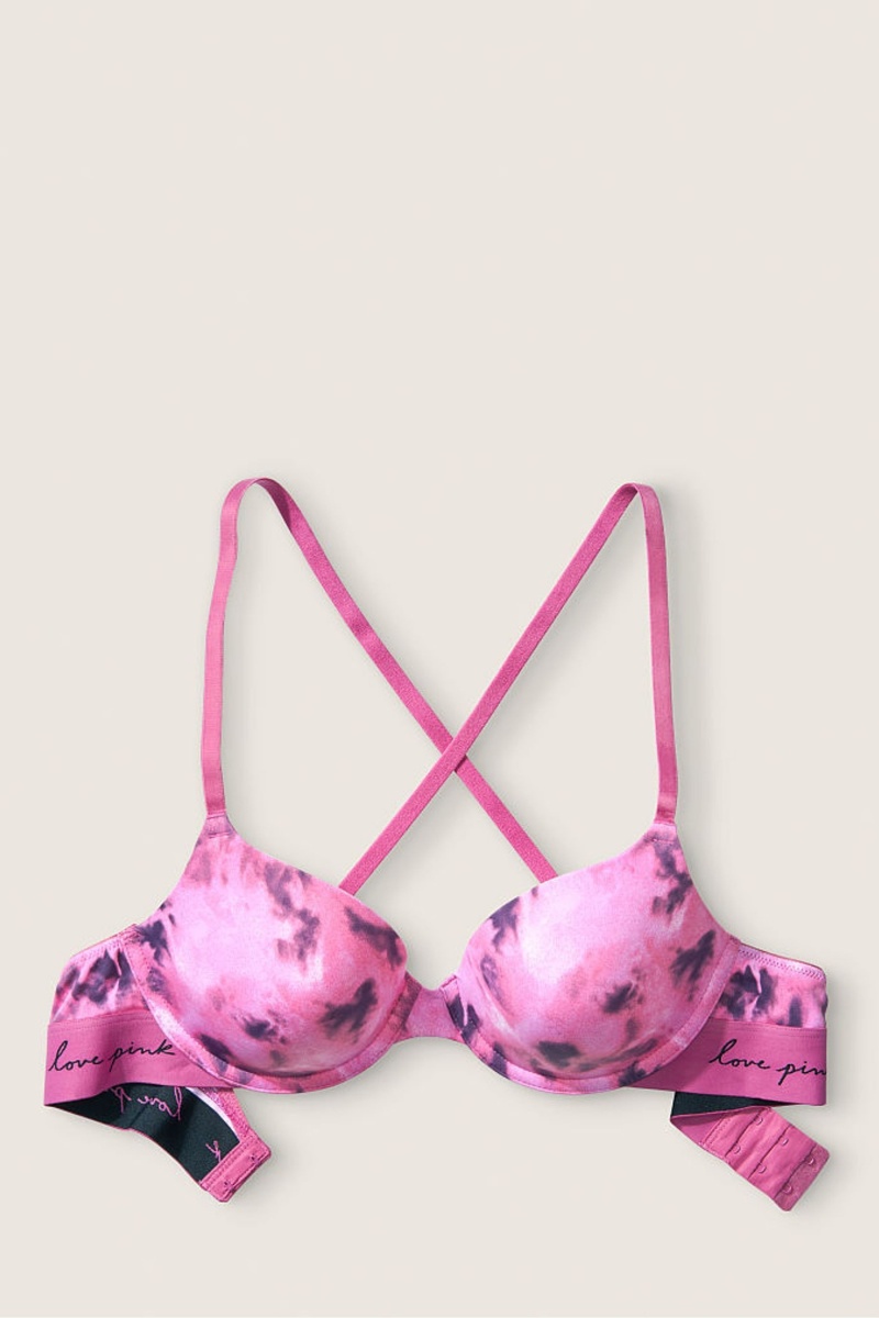 Victoria's Secret Cipkovane Lightly Podsite T-Shirt Bra Modre | SK-4126RUK