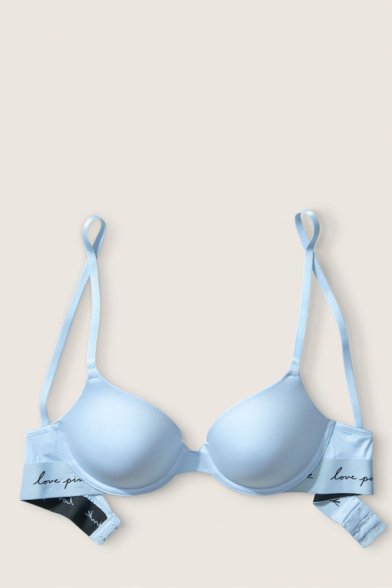 Victoria's Secret Cipkovane Lightly Podsite T-Shirt Bra Modre | SK-8136UJX