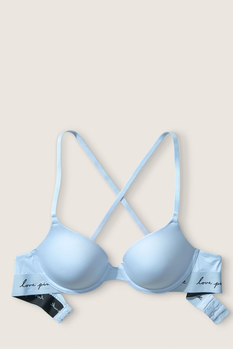 Victoria's Secret Cipkovane Lightly Podsite T-Shirt Bra Modre | SK-8136UJX