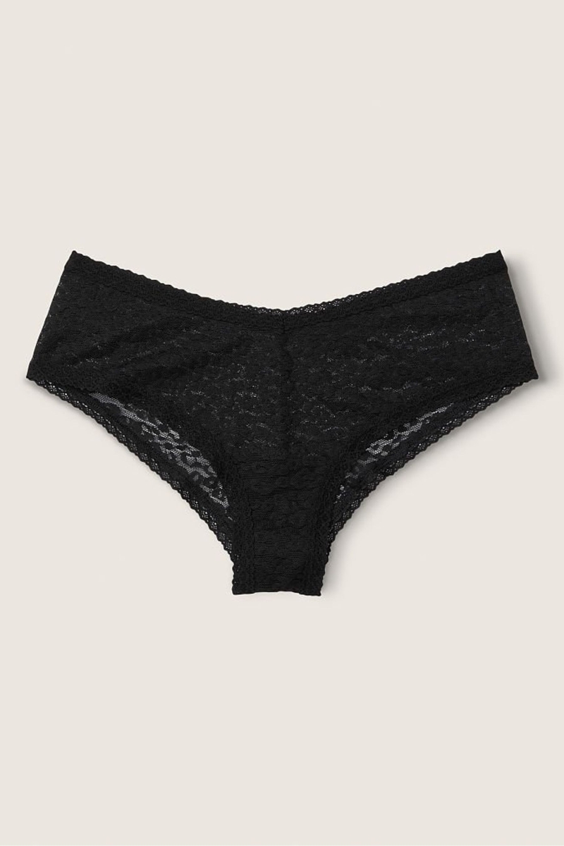 Victoria\'s Secret Cipkovane Logo Cheeky Nohavičky Čierne | SK-4713WMD