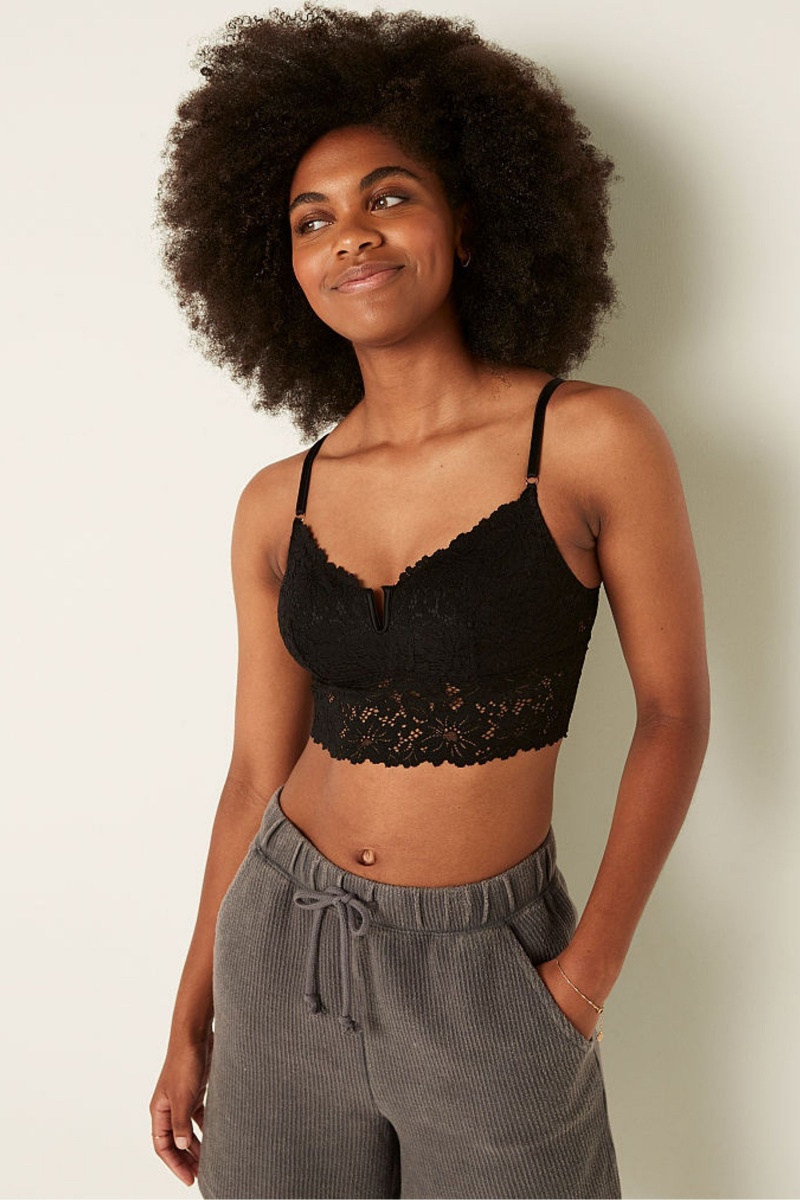 Victoria\'s Secret Cipkovane Longline Bralette Biele | SK-4258XYR