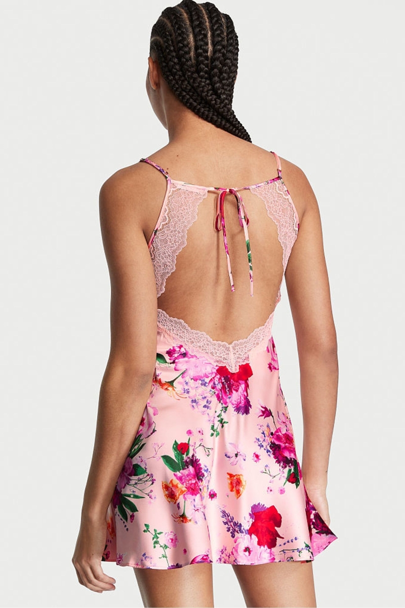 Victoria's Secret Cipkovane Plunge OpenBack Slip Saty Námornícka Modrá Modre | SK-4709PVW