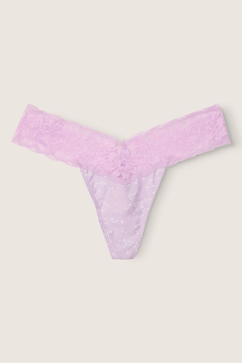 Victoria\'s Secret Cipkovane Trim Tanga Nohavičky Nachový | SK-7138UMH