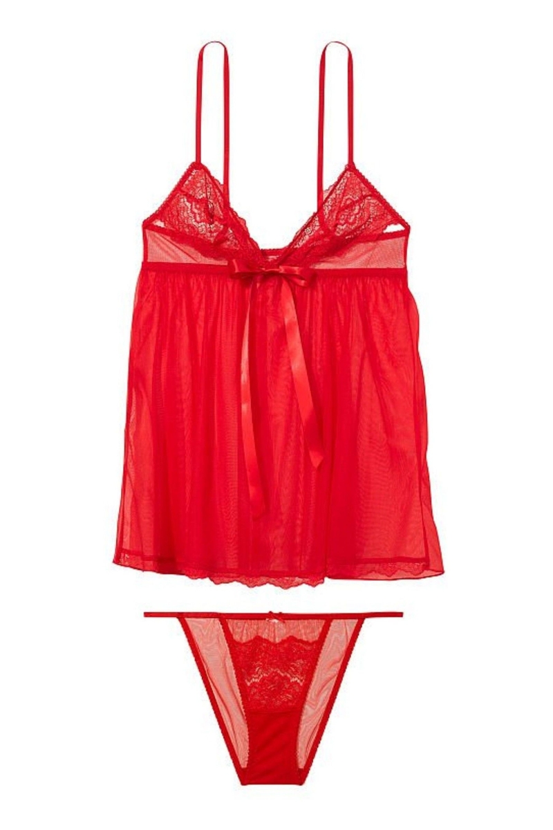 Victoria\'s Secret Cipkovane Unlined Non Wired Babydoll Červené | SK-5037XAO