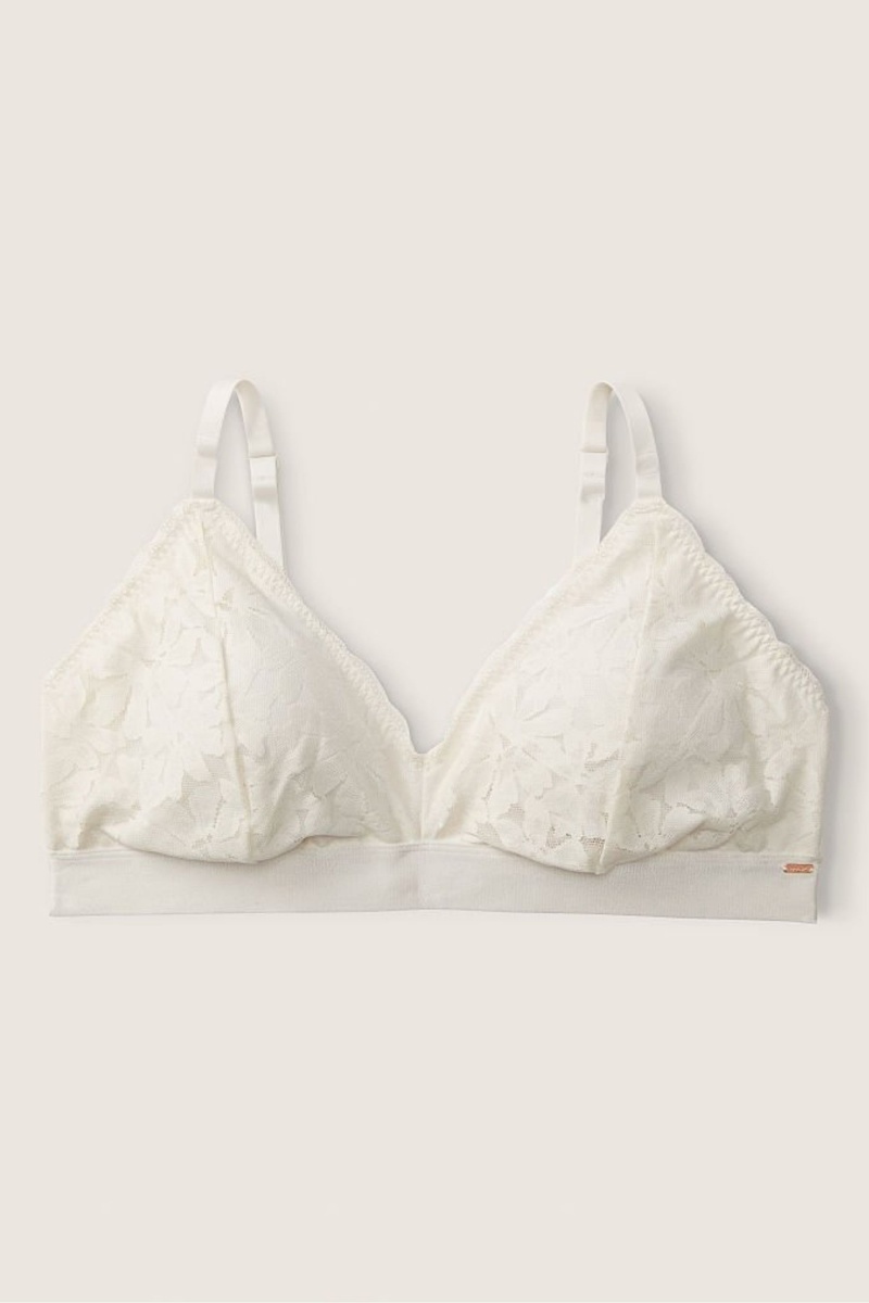 Victoria's Secret Cipkovane Unlined Triangle Bralette Biele | SK-0123TQX