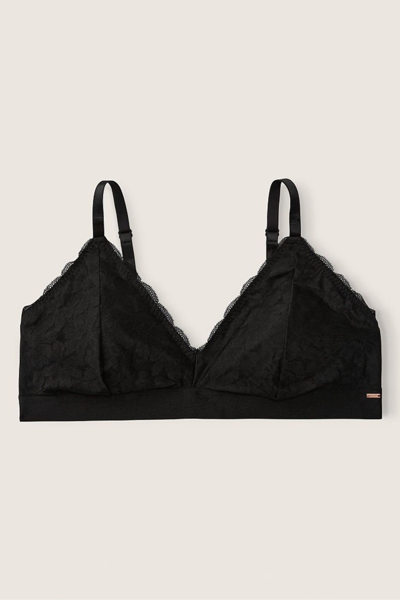 Victoria's Secret Cipkovane Unlined Triangle Bralette Čierne | SK-4901RLH