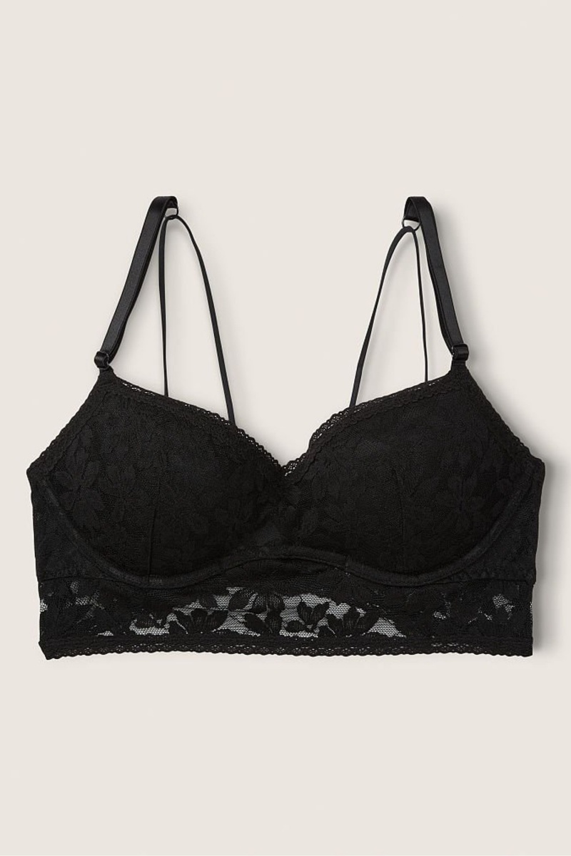 Victoria's Secret Cipkovane Wired Push Up Bralette Čierne | SK-6734AKG