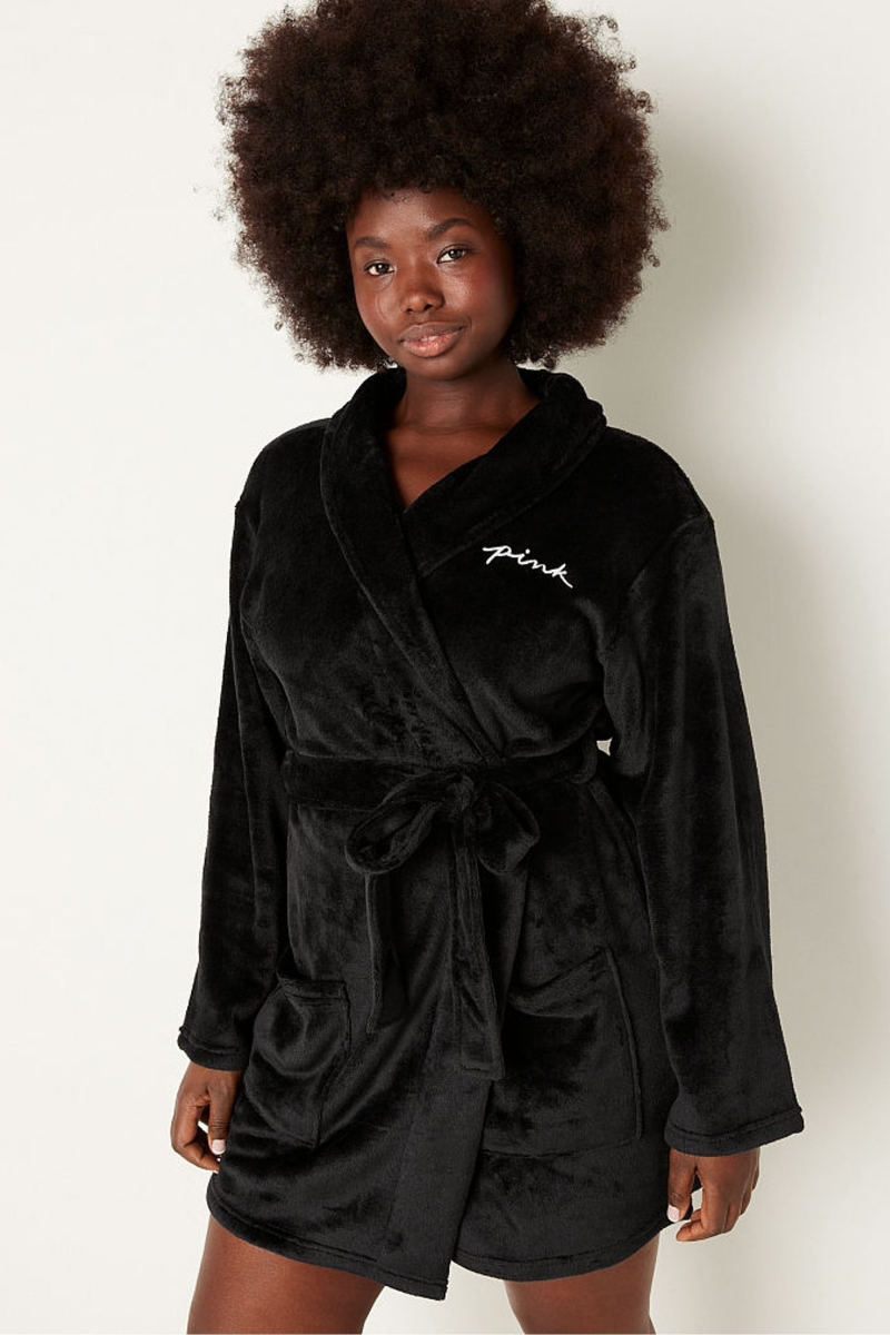 Victoria\'s Secret Cosy Dressing Gown Čierne | SK-1768OWB