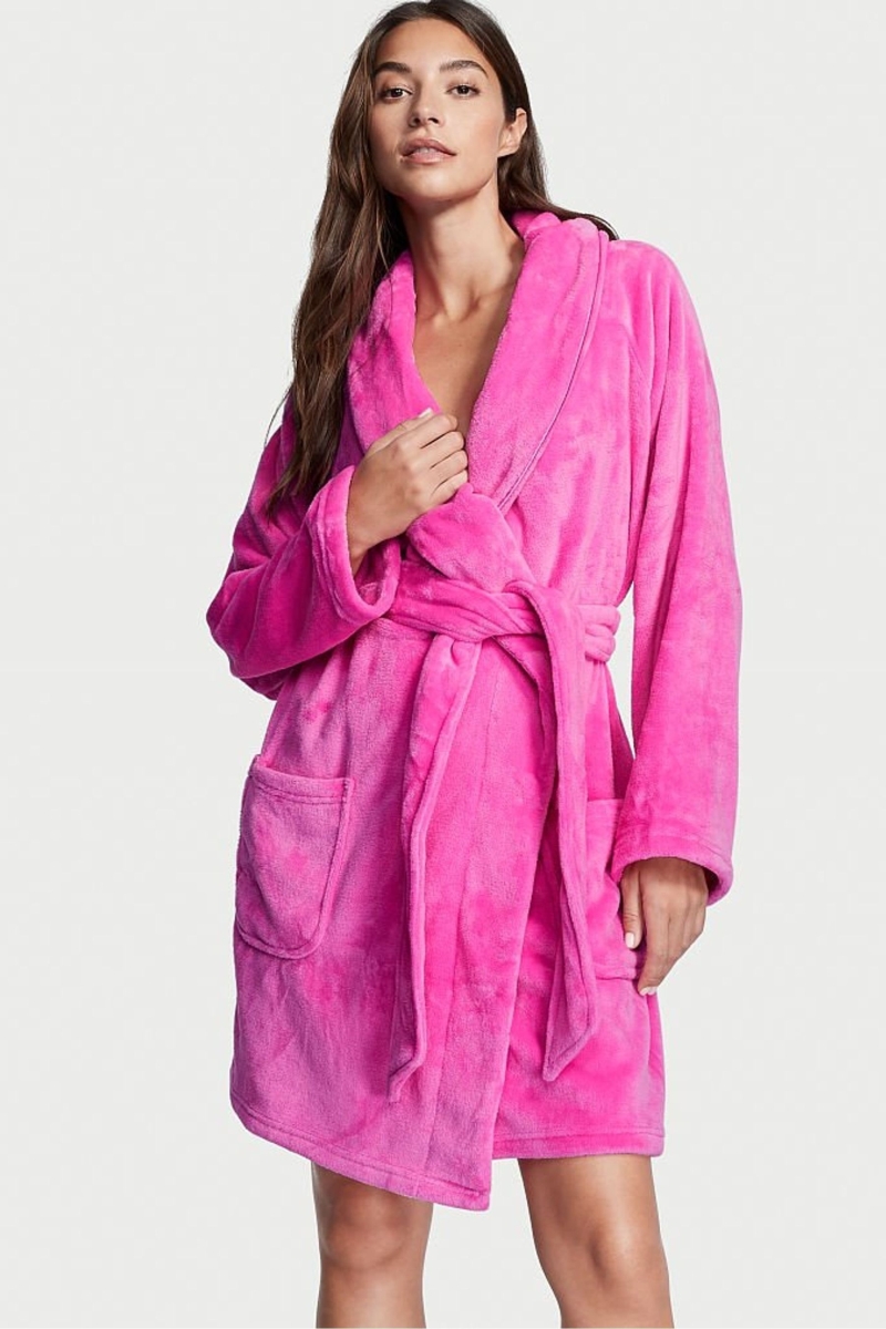 Victoria\'s Secret Cosy Kratke Dressing Gown Čierne | SK-6874RBP