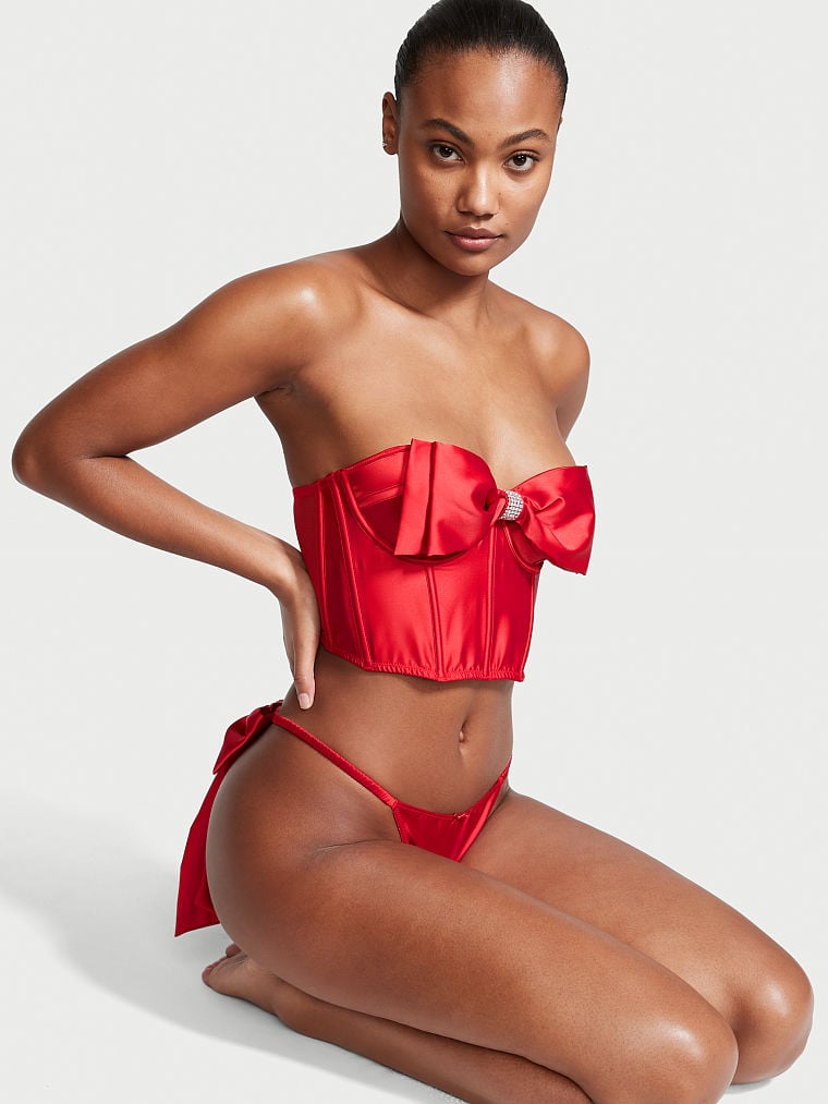 Victoria\'s Secret Cupped Bow Bra Top Lipstick | SK-8451DEC