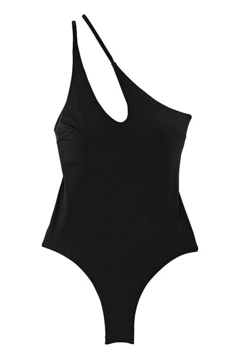 Victoria's Secret Cut Out One Shoulder One Piece Swimsuit Čierne | SK-1437YZM