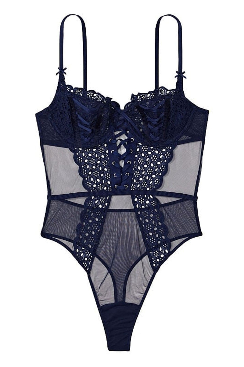 Victoria's Secret Dream Angels Broderie Unlined Balcony Body Námornícka Modrá Modre | SK-5831UHA