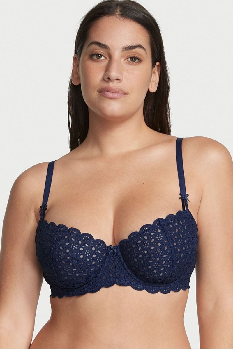 Victoria\'s Secret Dream Angels Broderie Scalloped Trim Bra Ensign | SK-9451HXO