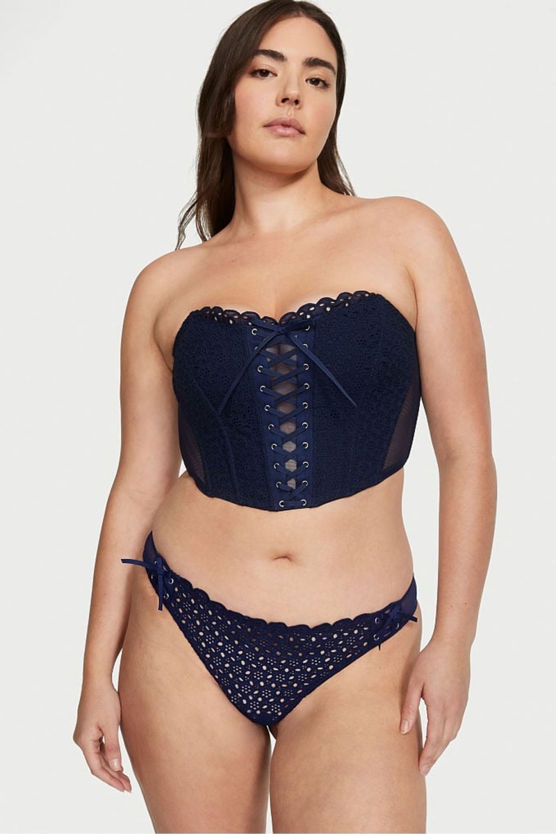 Victoria's Secret Dream Angels Dream Angels Eyelet Cipkovane Up Strapless Bra Top Ensign | SK-1824XUA