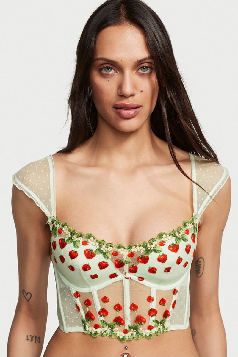 Victoria\'s Secret Dream Angels Strawberry Embroidered Bra Zelene | SK-4173SFR