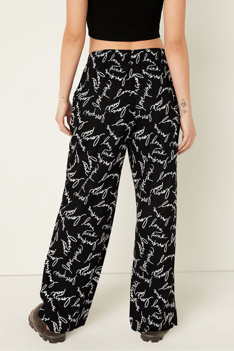 Victoria's Secret Flannel Pyjama Bottoms Čierne | SK-4372VTF