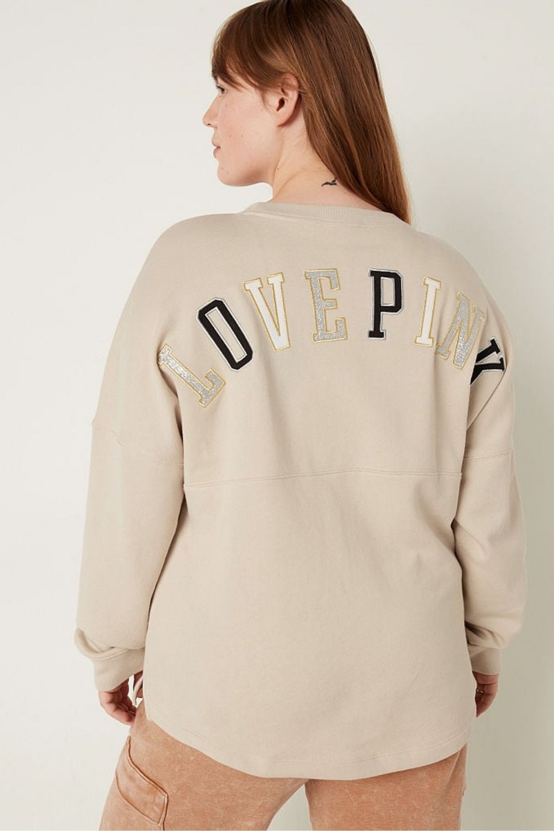 Victoria's Secret Fleece Long Sleeve Oversized Sweatshirt Zelene | SK-4521EWV