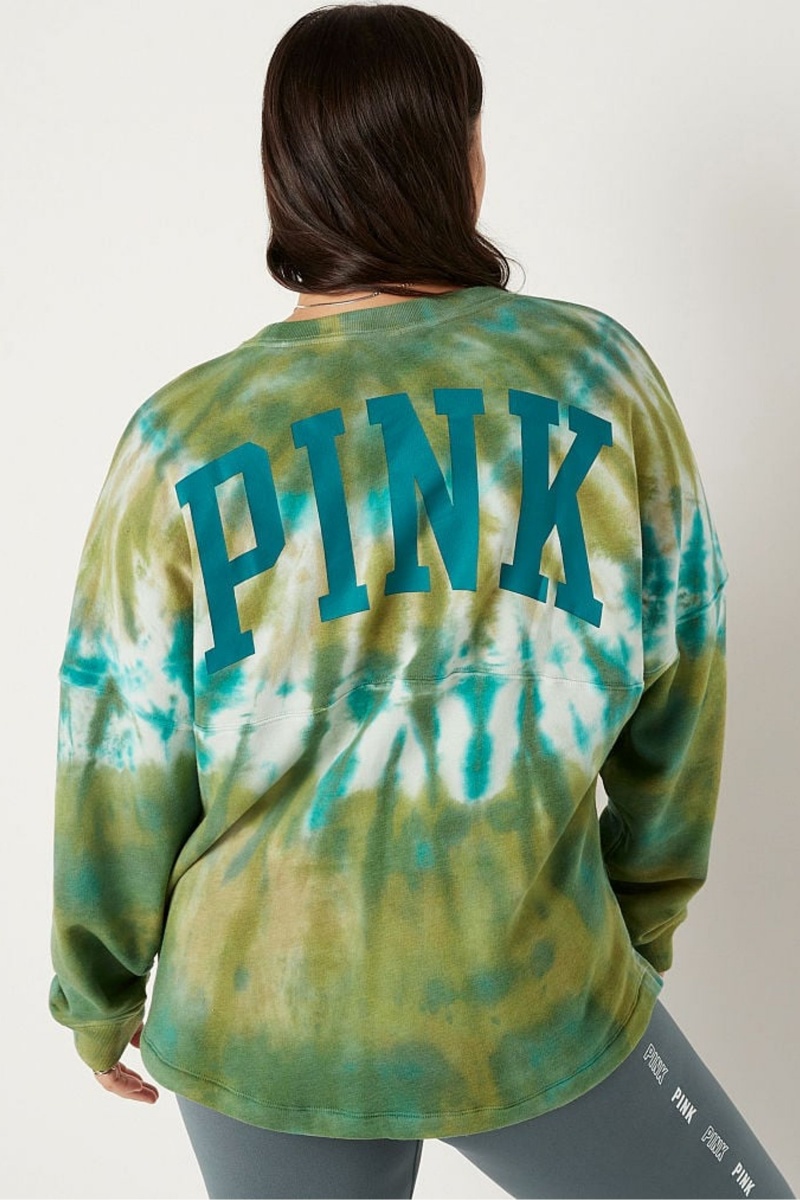 Victoria's Secret Fleece Long Sleeve Oversized Sweatshirt Zelene | SK-7489NHI