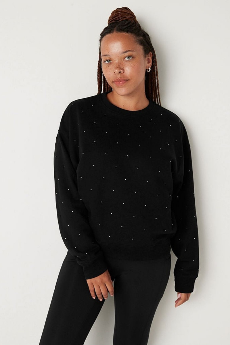 Victoria\'s Secret Fleece Long Sleeve Sweatshirt Čierne | SK-0458CKF