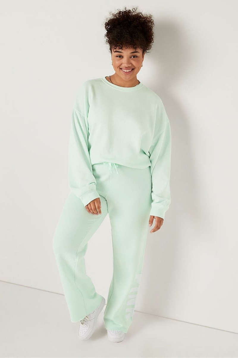 Victoria's Secret Fleece Long Sleeve Sweatshirt Zelene | SK-4861EIZ