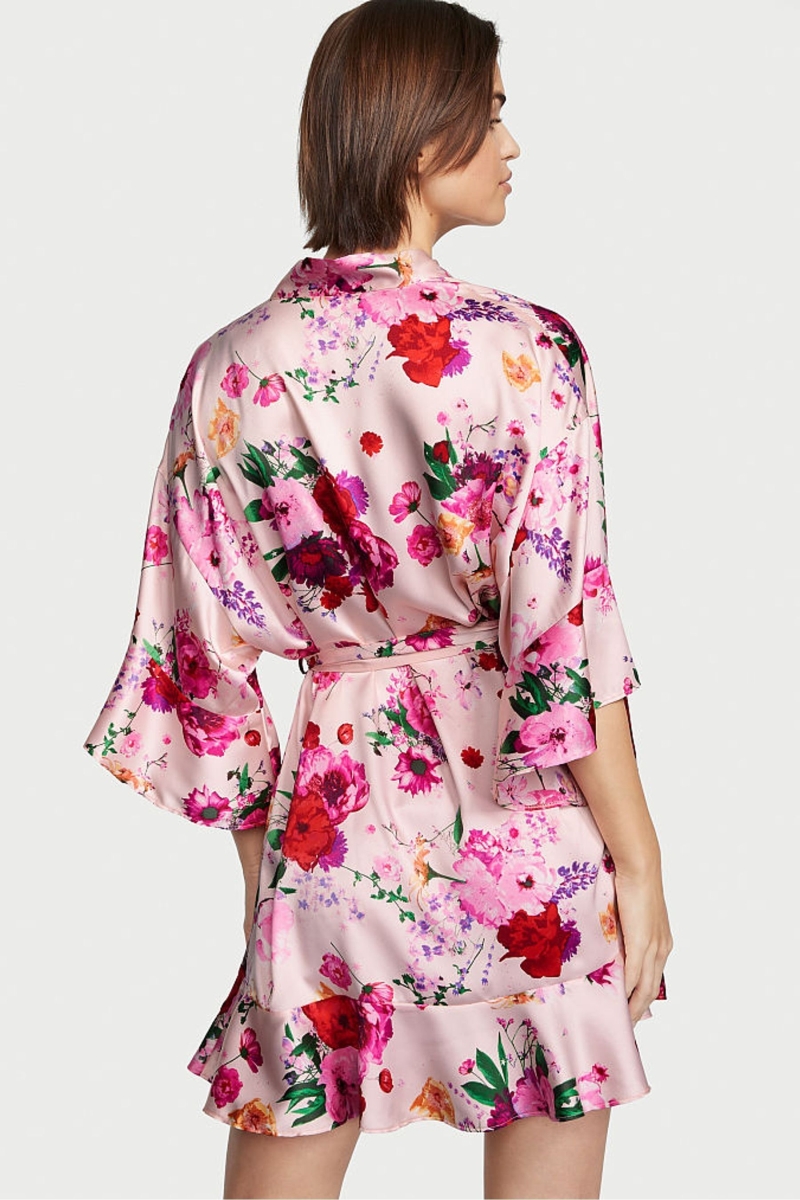 Victoria's Secret Flounce Satin Robe Ruzove Pruhované | SK-1362QBF