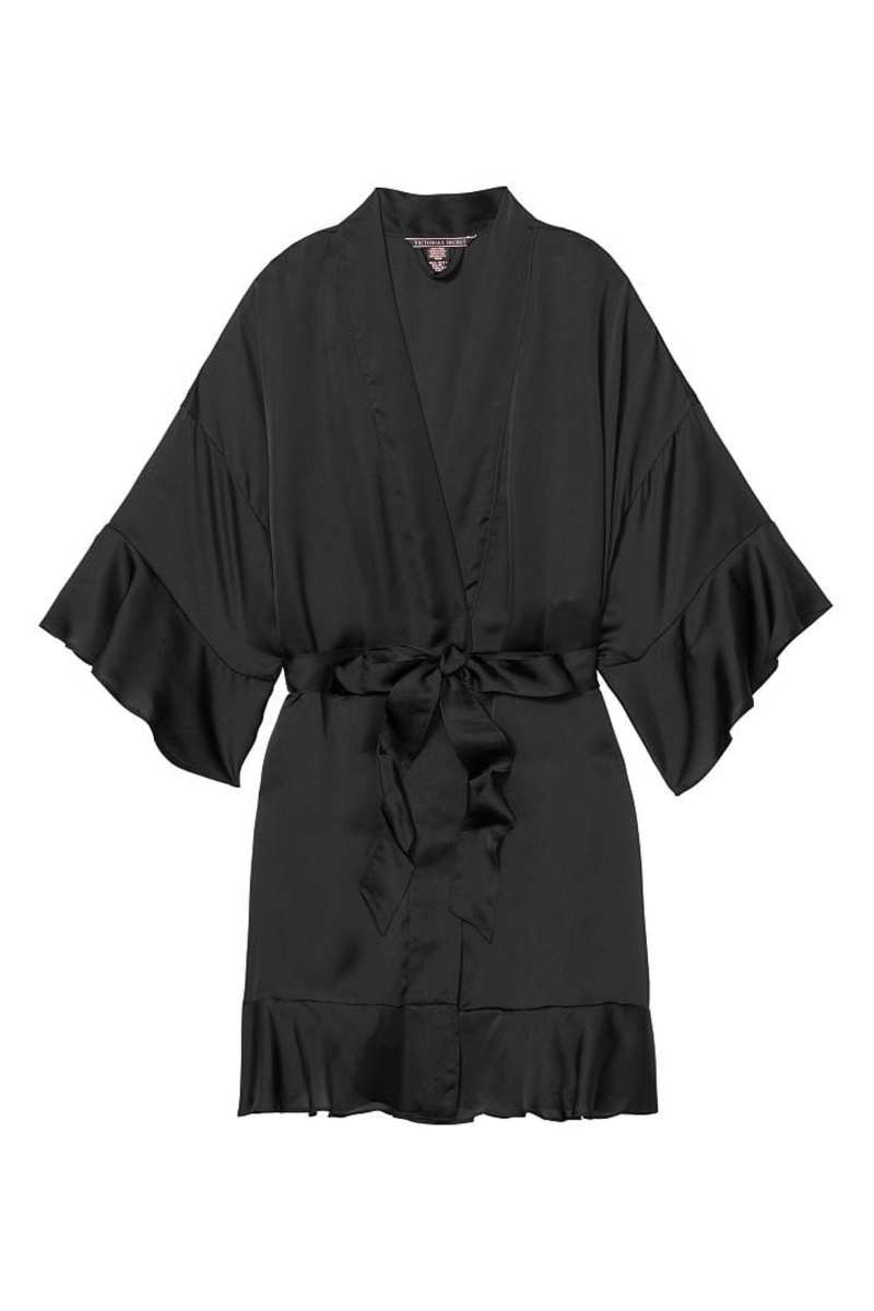 Victoria's Secret Flounce Satin Robe Ruzove Pruhované | SK-1596ANV