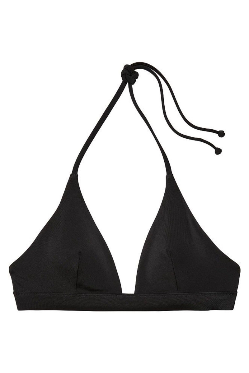 Victoria's Secret Halterneck Triangle Bikiny Top Čierne | SK-3672TAJ