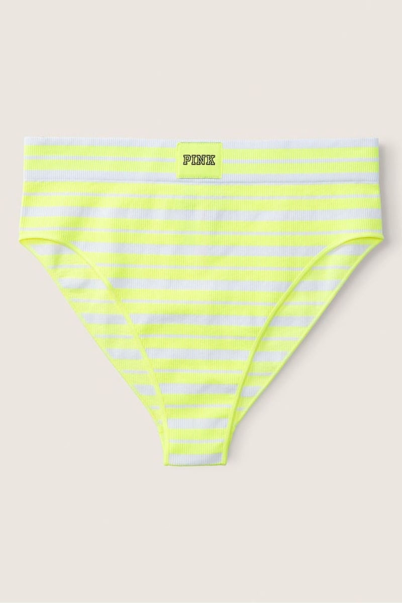 Victoria's Secret High Pásom Rib Seamless Bikiny Bottoms Ruzove | SK-2936ONY