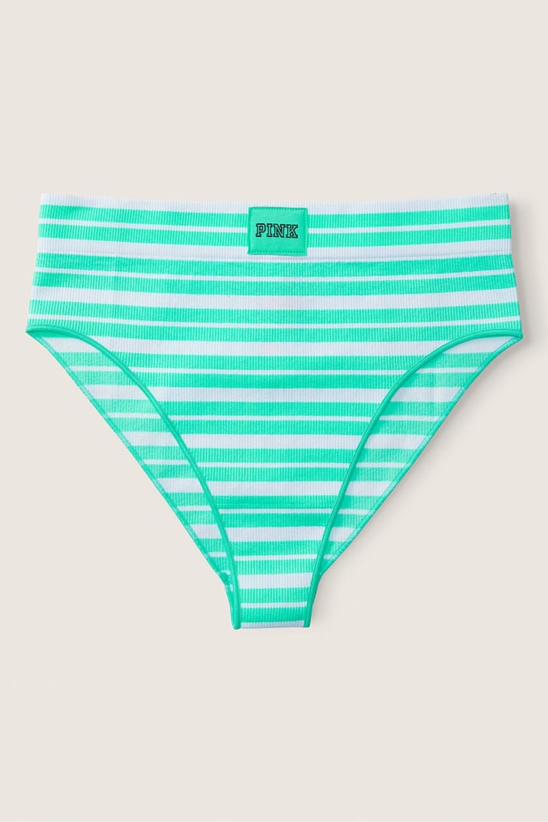 Victoria\'s Secret High Pásom Rib Seamless Bikiny Bottoms Ruzove | SK-5130TUD