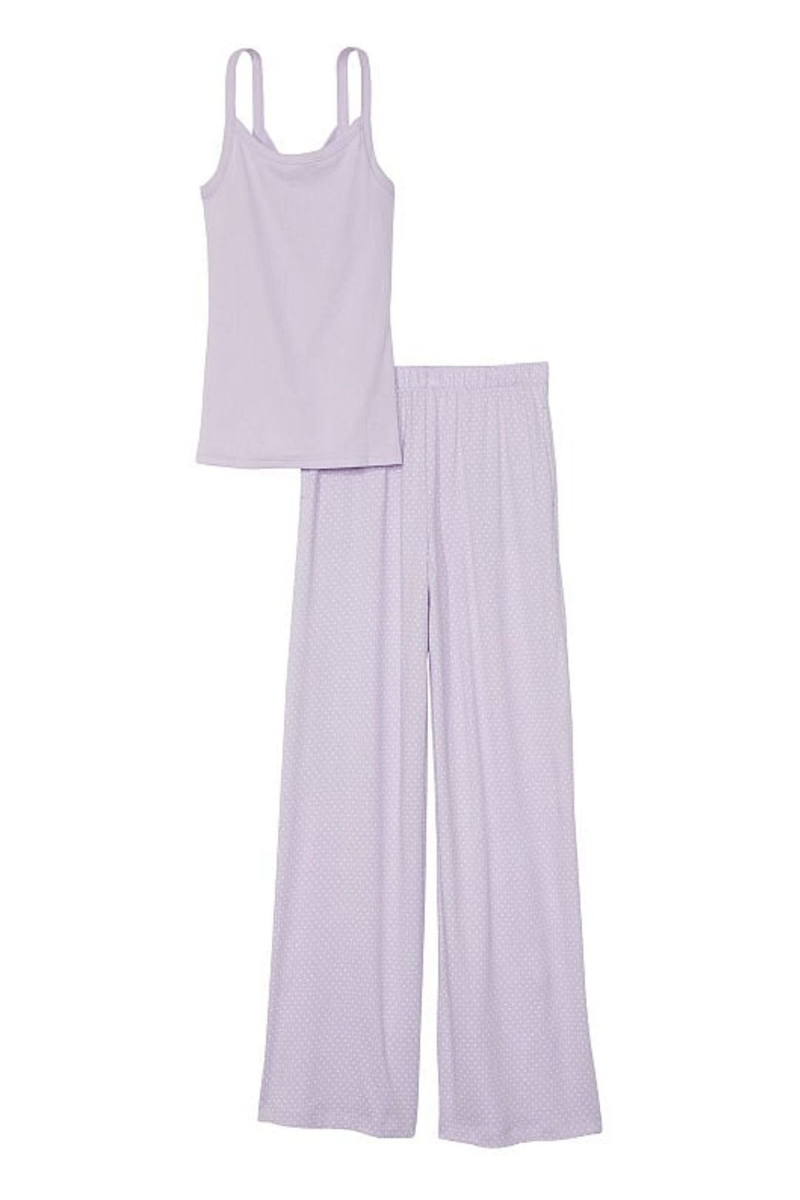 Victoria's Secret Knit Long Pyjamas Čierne | SK-7456RUJ