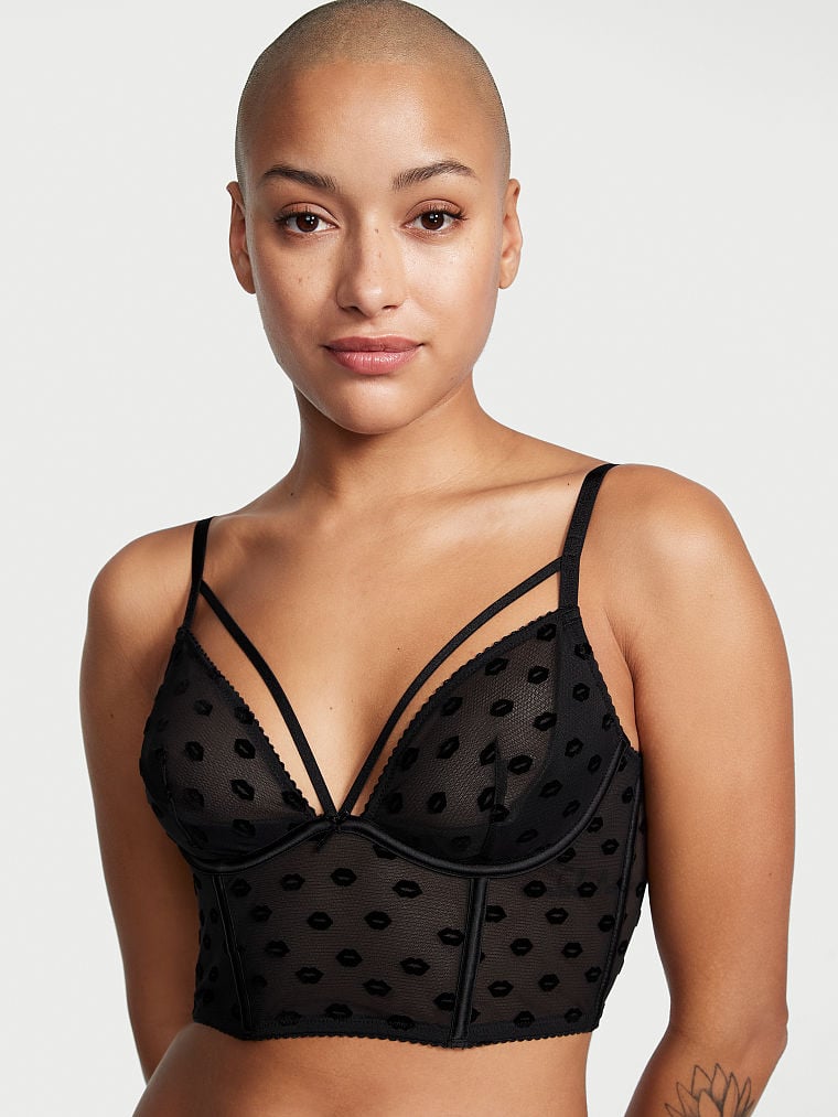 Victoria\'s Secret Lips Quarter Cup Corset Top Čierne | SK-5072OLN