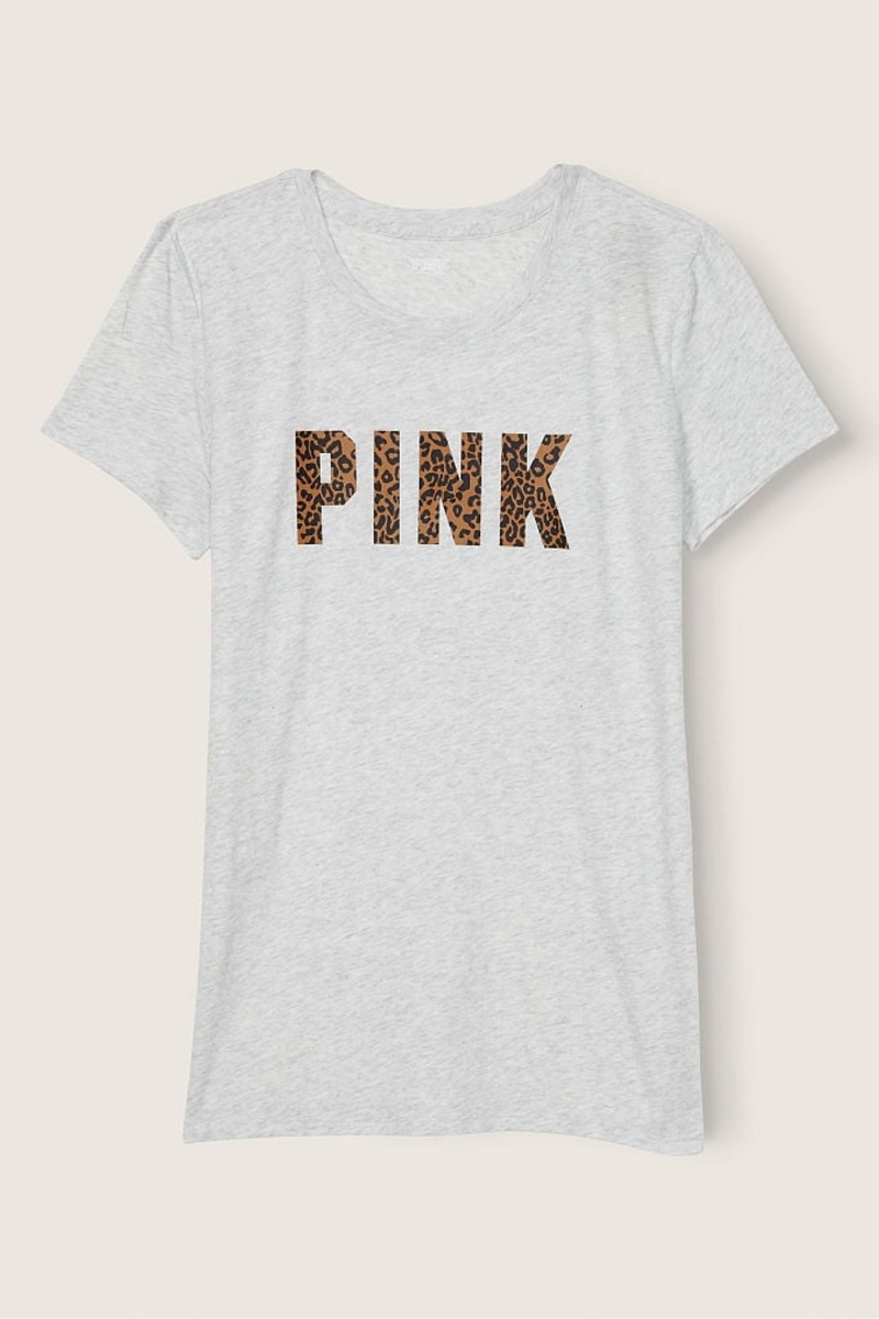 Victoria's Secret Logo Kratke Sleeve T-Shirt Ruzove | SK-7453OGI