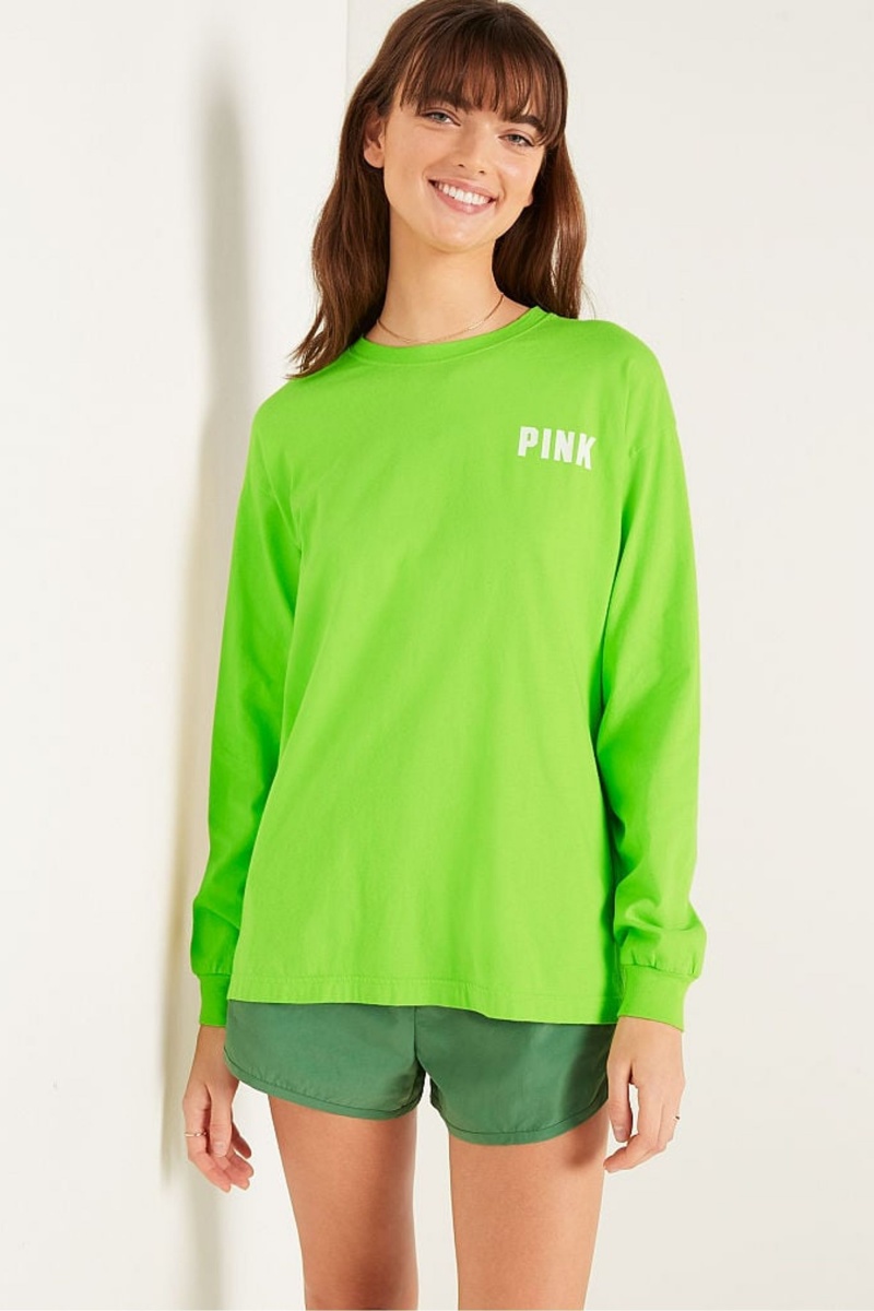 Victoria\'s Secret Long Sleeve T-Shirt Zelene | SK-4608SRO