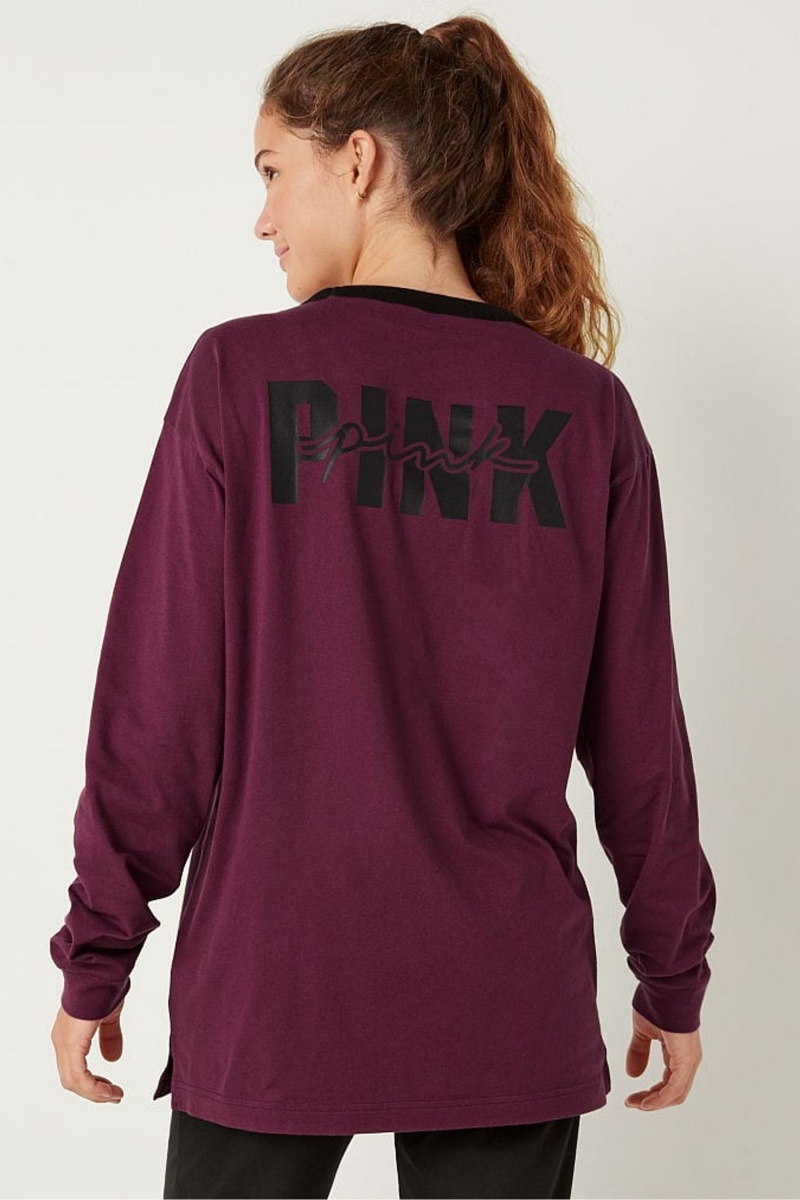 Victoria's Secret Long Sleeve T-Shirt Čierne | SK-2036PDI