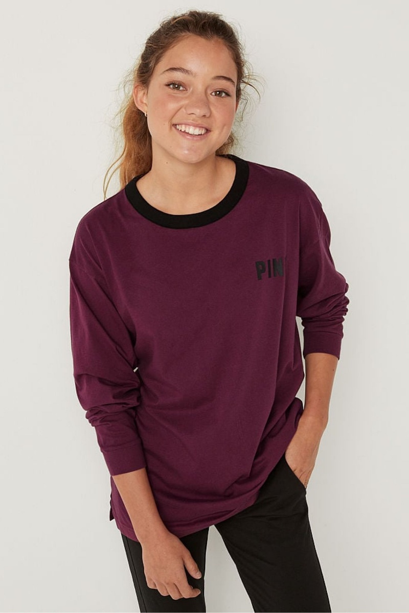 Victoria\'s Secret Long Sleeve T-Shirt Čierne | SK-2036PDI